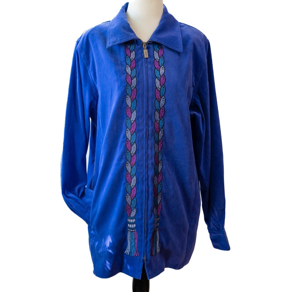 Bob Mackie Wearable Art Zip-Up Jacket